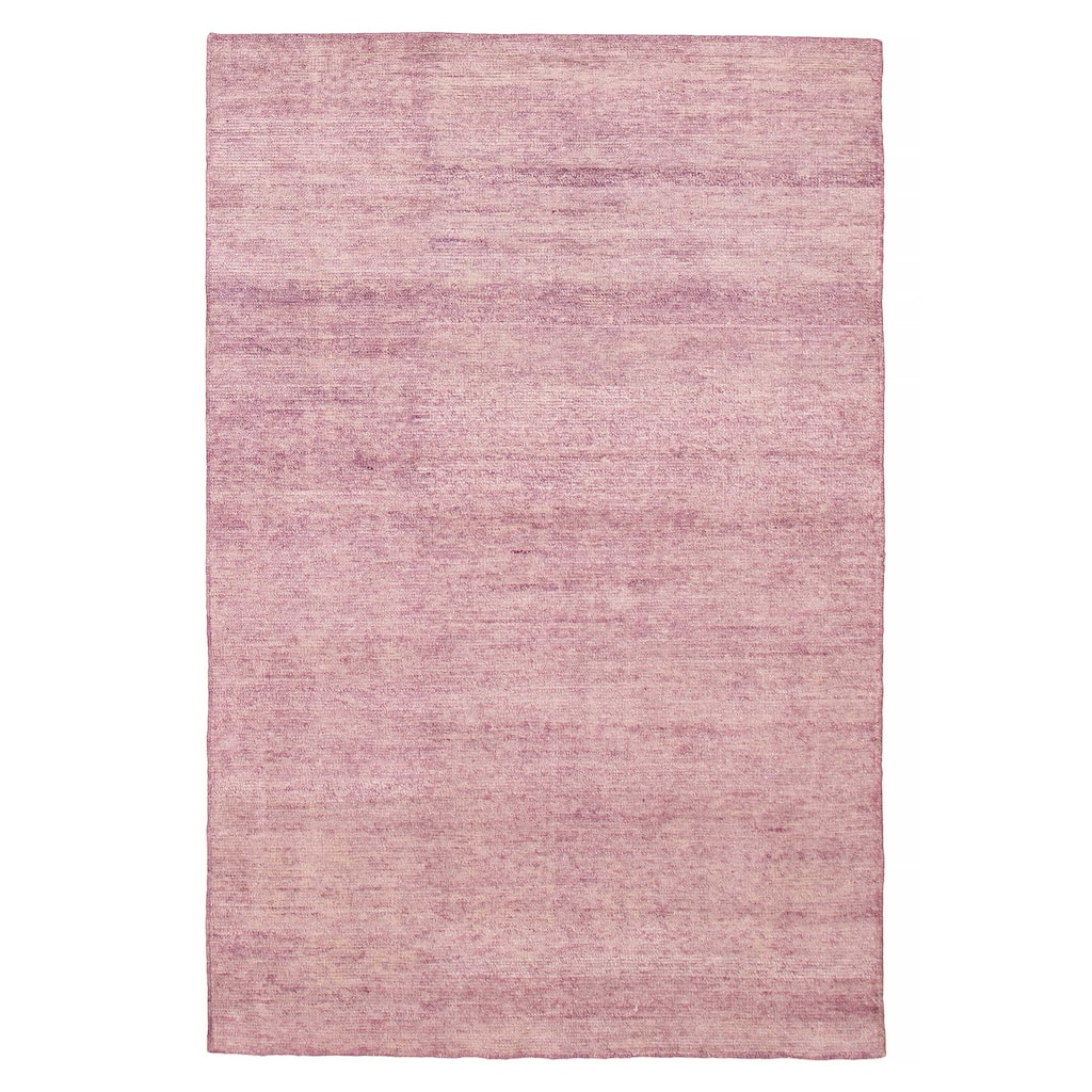 ECARPETGALLERY Hand-knotted Loreto Violet Silk Rug - 5'9 x 8'9