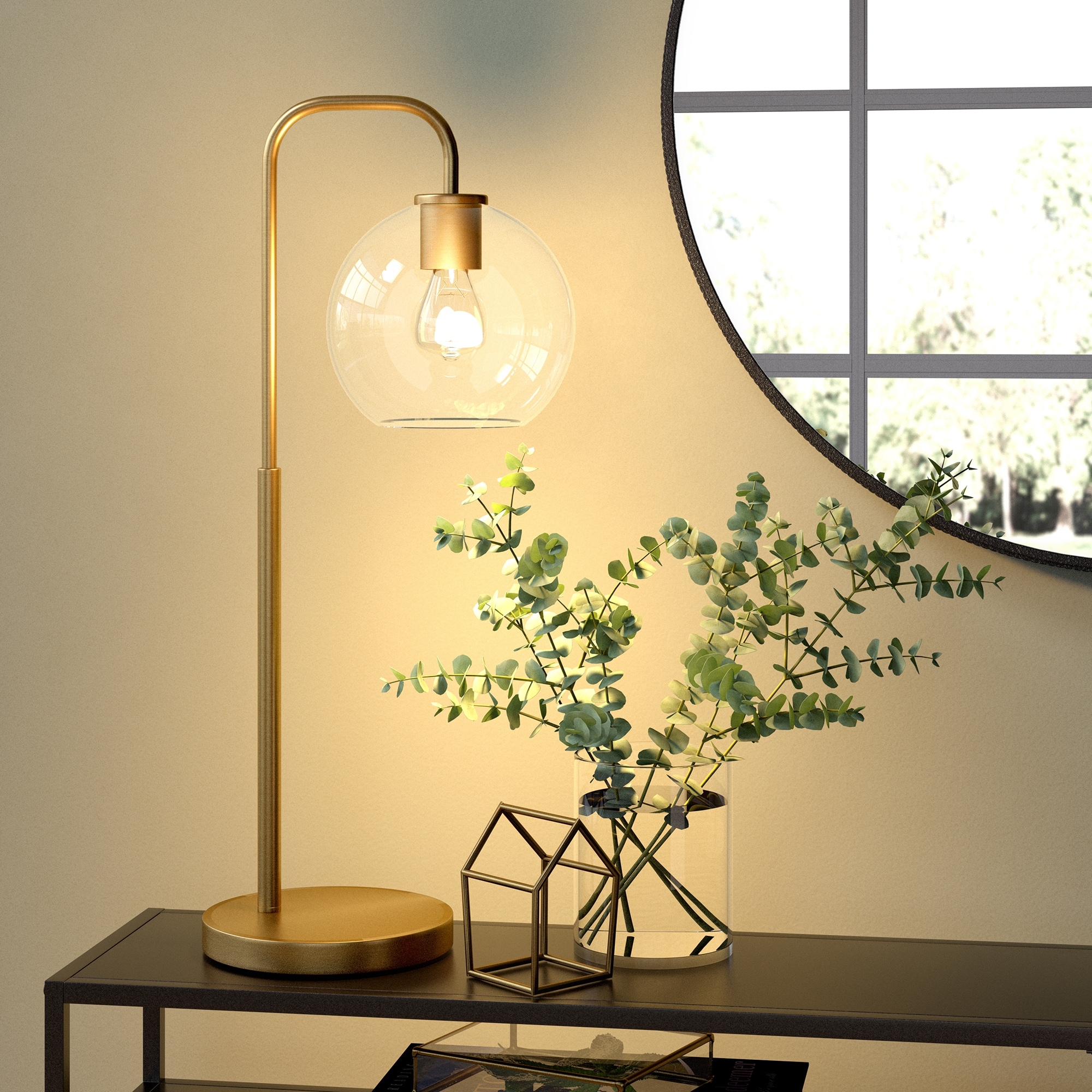 Menlo glass 2025 globe desk lamp