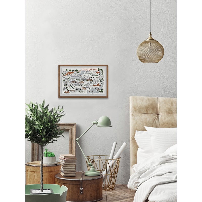 'Colorado Map Destinations IV' Framed Painting Print