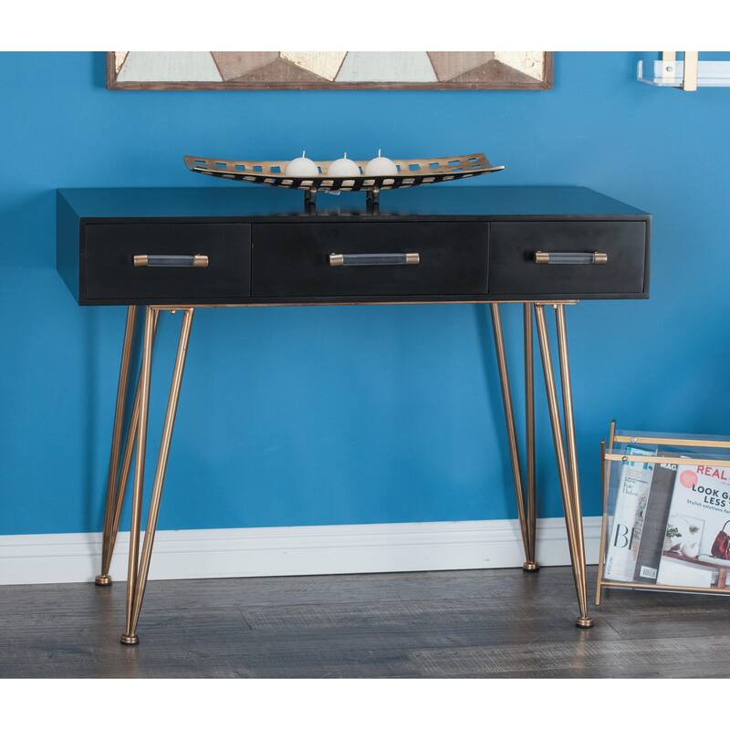 Wood Console Table - Black - Roche River Decor