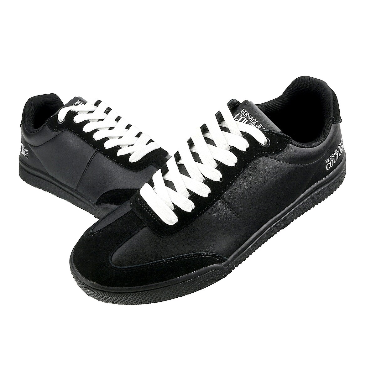 versace black leather sneakers
