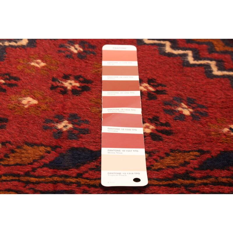 ECARPETGALLERY Hand-knotted Baluch Red Wool Rug - 3'7 x 6'7