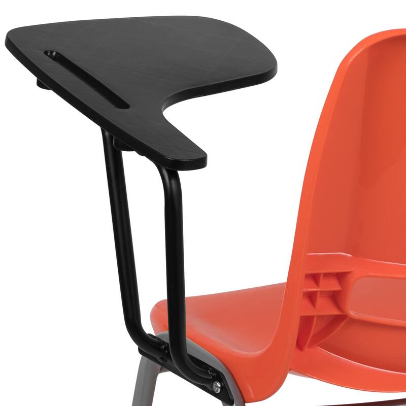 Ergonomic Shell Chair with Right Handed Flip-Up Tablet Arm