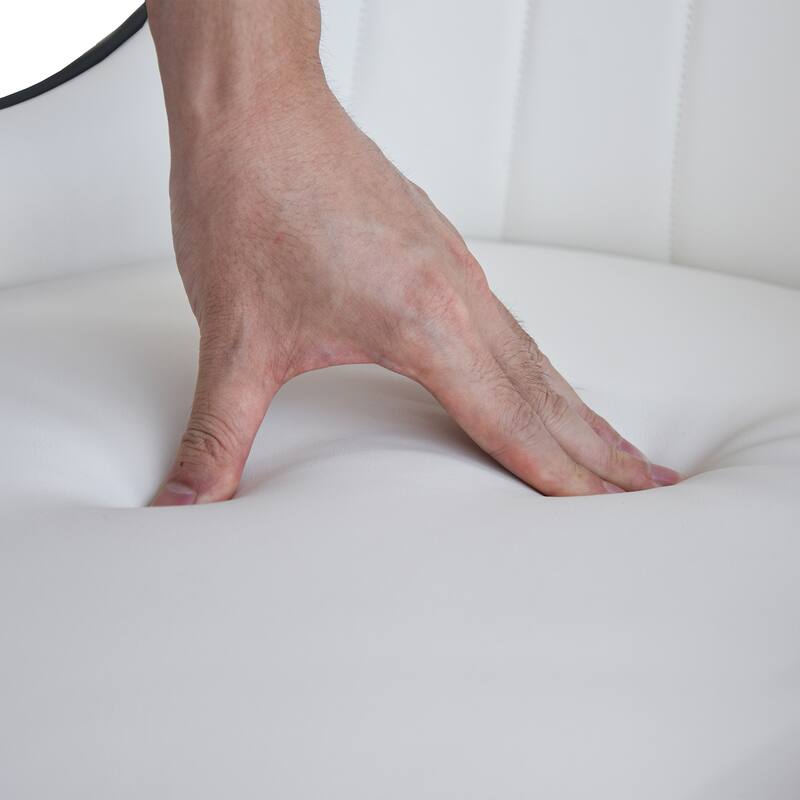 Simple Meeting Room Chair Vanity Chair Set of 2, Leather Side Chair Dining Chair Office Chair with Metal Legs