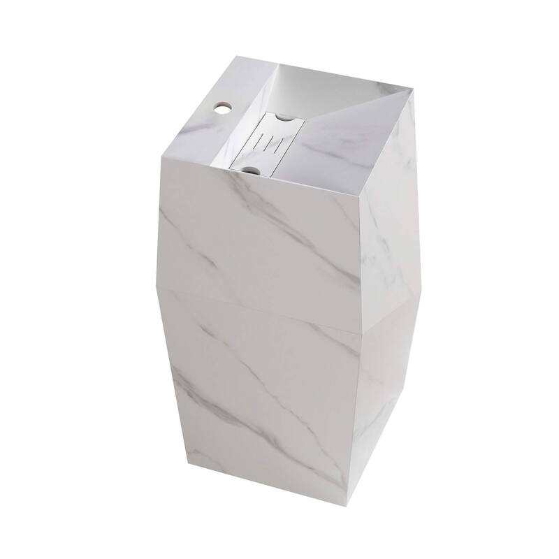 Fine Fixtures Canyon Collection, Elegant Square Shaped Pedestal Sink, - N/A