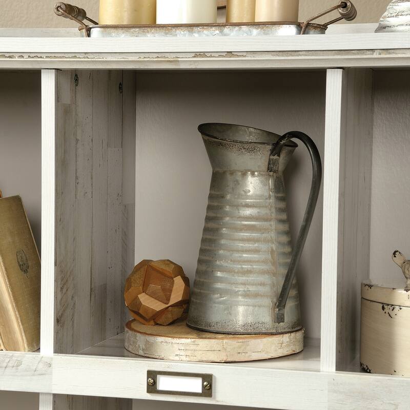 Engineered Wood Farmhouse Bookcase with Ten Spacious Cubbies, White