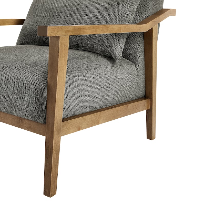 Rhyl Wood Arm Accent Chair with Lumbar Accent Pillow by Greyson Living