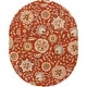 preview thumbnail 16 of 75, Lily Hand-tufted Transitional Floral Pattern Wool Area Rug 8' x 10' Oval - Rust - Runner/Oval