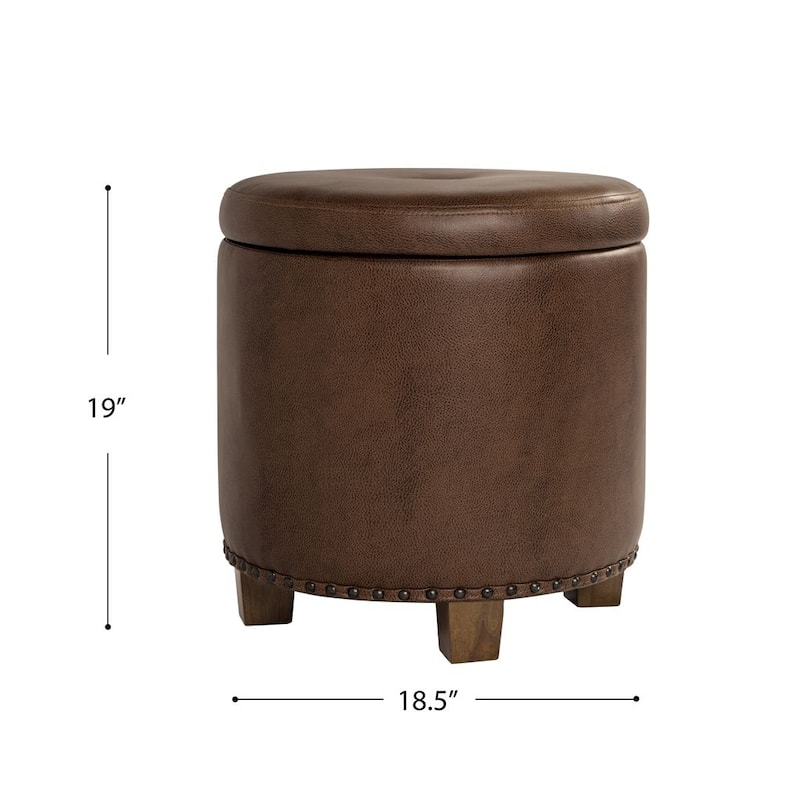 HomePop Storage Ottoman with Nailheads