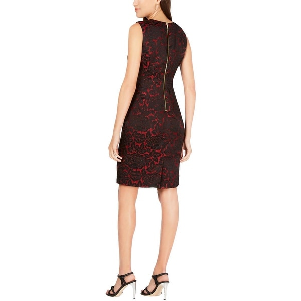 calvin klein metallic floral jacquard dress