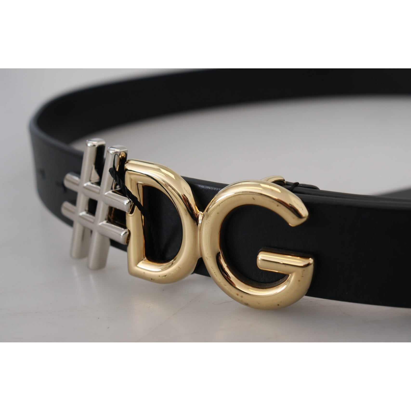 Dolce & Gabbana Navy Blue Velvet Gold Metal Logo Waist Buckle Women\'s Belt Dolce & Gabbana DG Logo Leather Belt | Sendegaro main image 2