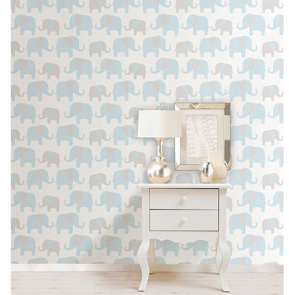Shop Brewster Nu1404 30 3 4 Sf Blue Elephant Parade Peel And