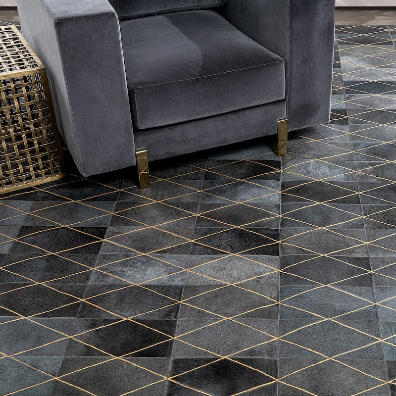 Ben Soleimani Arlequin Hide and Viscose Hand Woven Rug