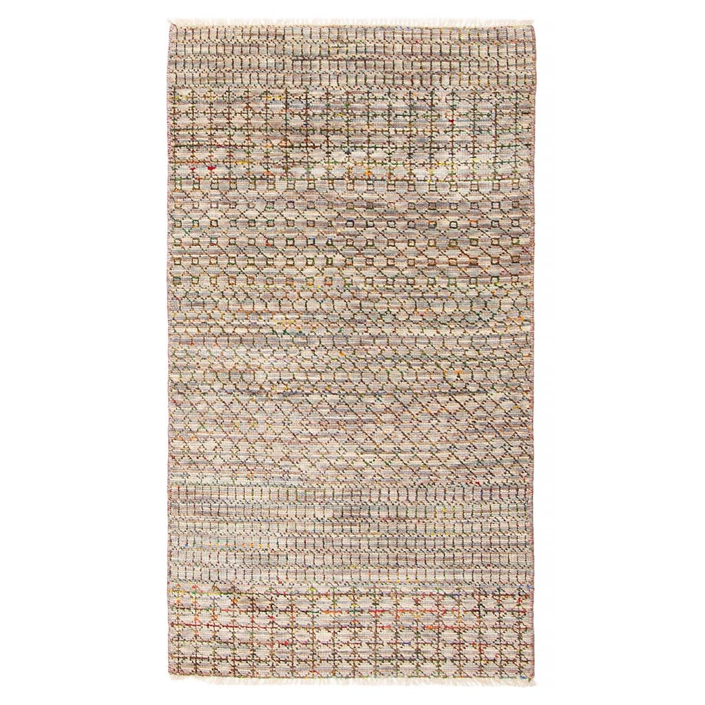 ECARPETGALLERY Hand-knotted Silk Shadow Grey Viscose, Wool Rug - 3'0 x 5'5