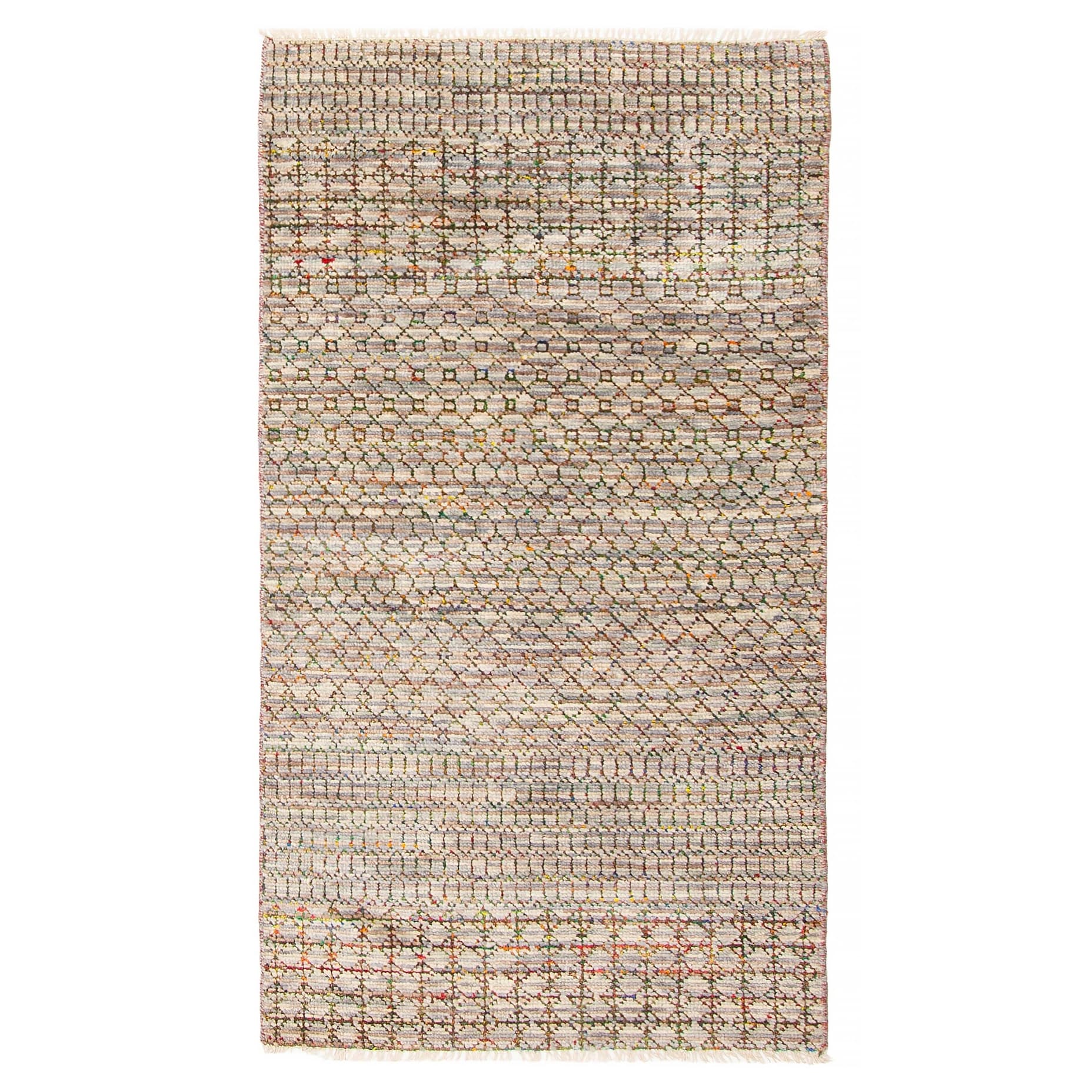 ECARPETGALLERY Hand-knotted Silk Shadow Grey Viscose, Wool Rug - 3'0 x 5'5