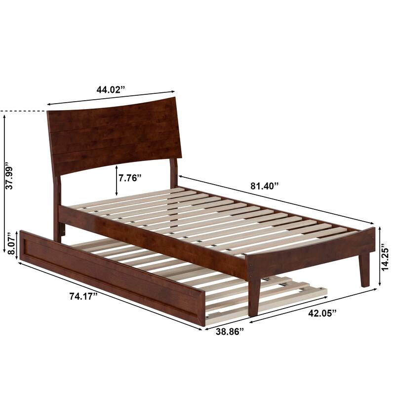 Phoenix Wood Platform Bed with Trundle