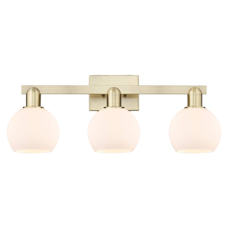 Innovations Lighting Endless Possibilities Arcadia - Athens - 3 Light 25" Bath Vanity Light - Antique Brass/Matte White