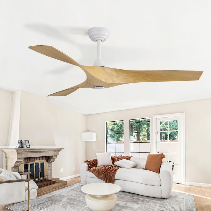 Sofucor 52Inch Ceiling Fan without Light, 6 Wind Speeds with Remote Control for Living Room and Patio