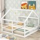 preview thumbnail 1 of 8, Twin Size House-Themed Platform Beds with Side-by-Side Design and Safety Guardrails