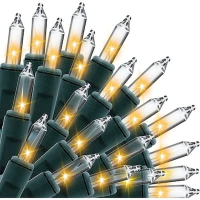 Clear White Christmas String Lights Set - Green