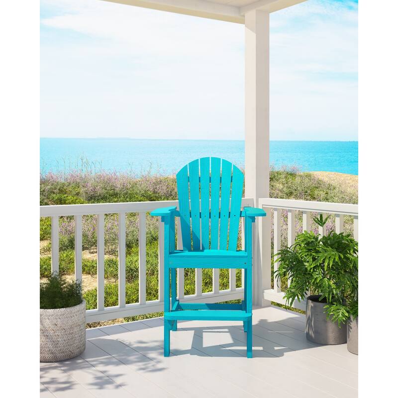 Rustic Adirondack Chairs Outdoor BarStools with Hight Back Design