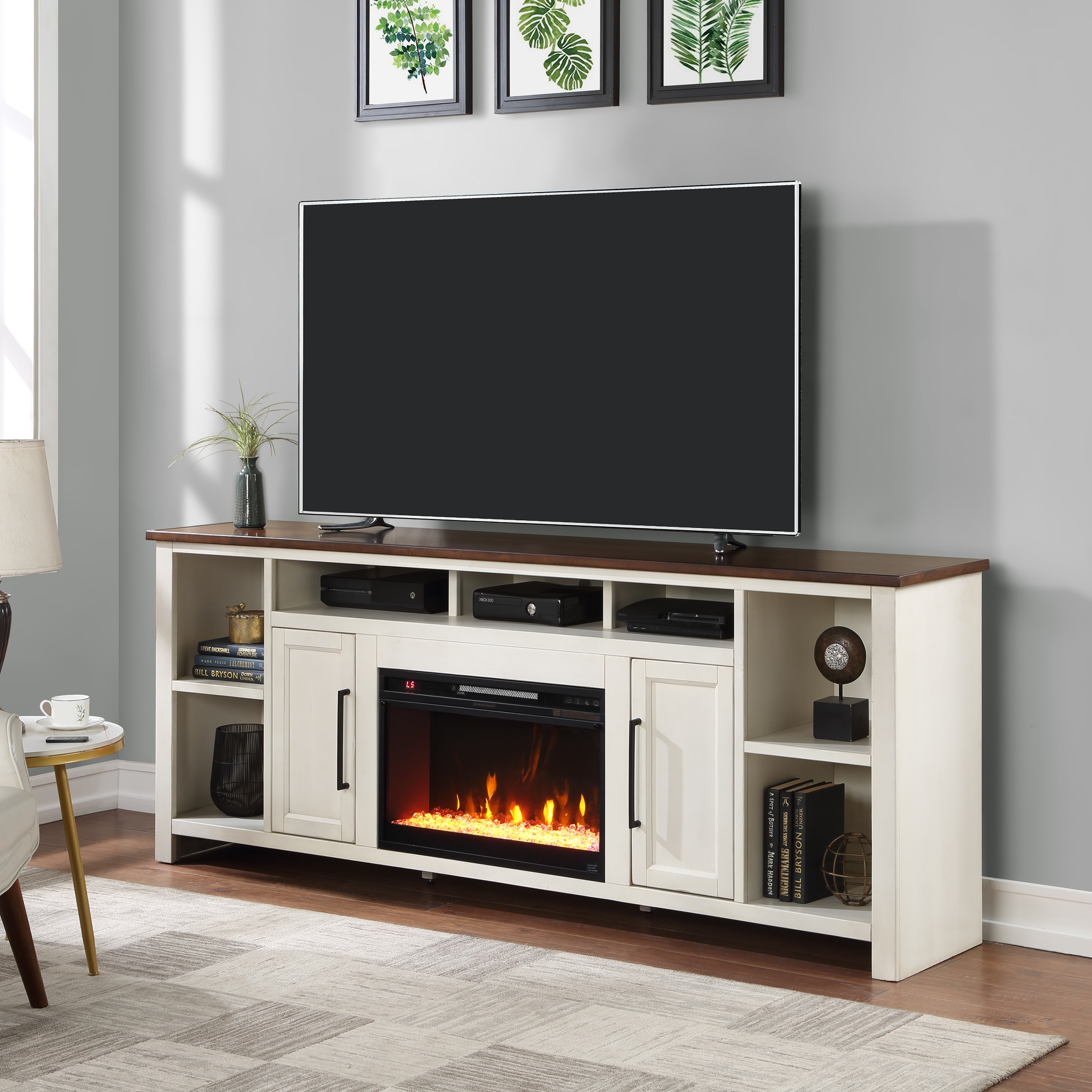 Tv stand for 85 inch outlet tv with fireplace
