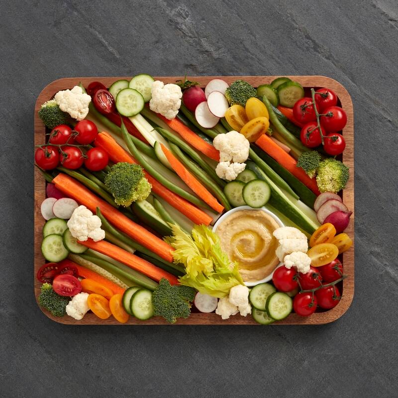 Farberware Build-a-Board Charcuterie Board with Lid, 11x14 In, Bamboo-White