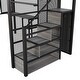 preview thumbnail 13 of 11, Black Full Size Loft Bed with Storage Wardrobe and Staircase, Kids Metal Bed with Desk, Storage Shelves