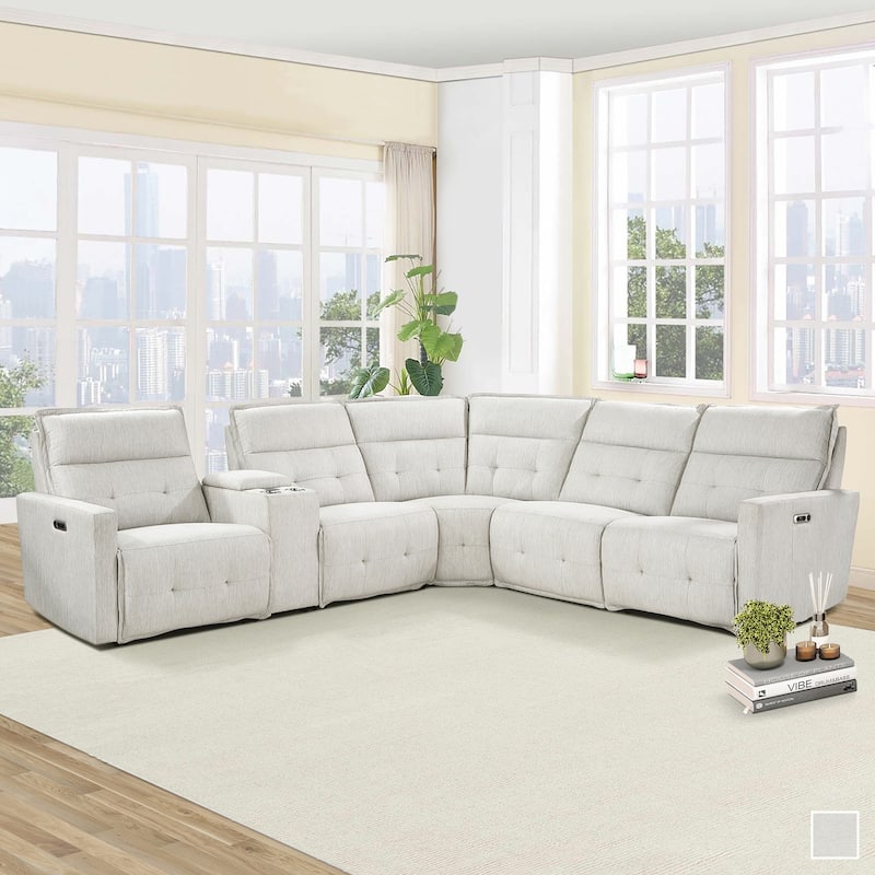 Autrey 6-Piece Fabric Modular Power Reclining Sectional