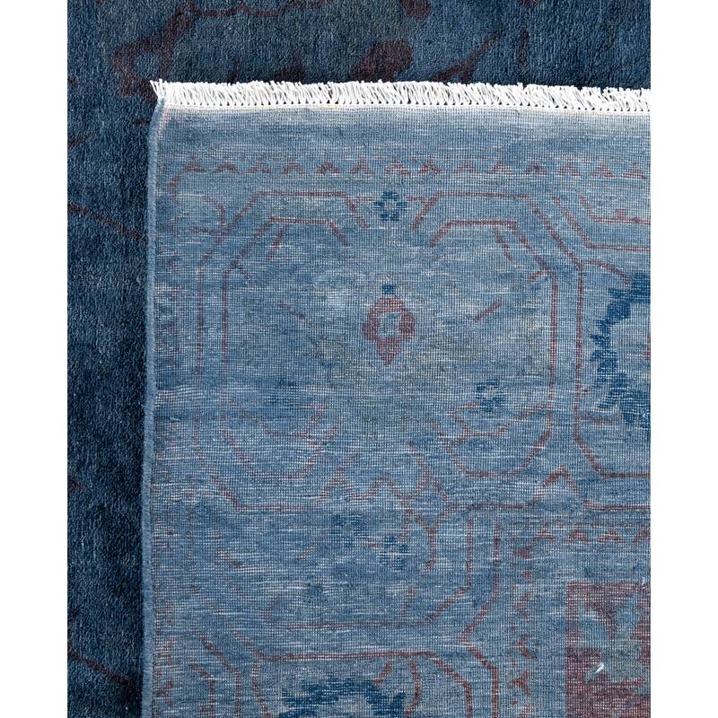 Overdyed One-of-a-Kind Hand-Knotted Area Rug - Blue - 6' 1" x 9' 4"