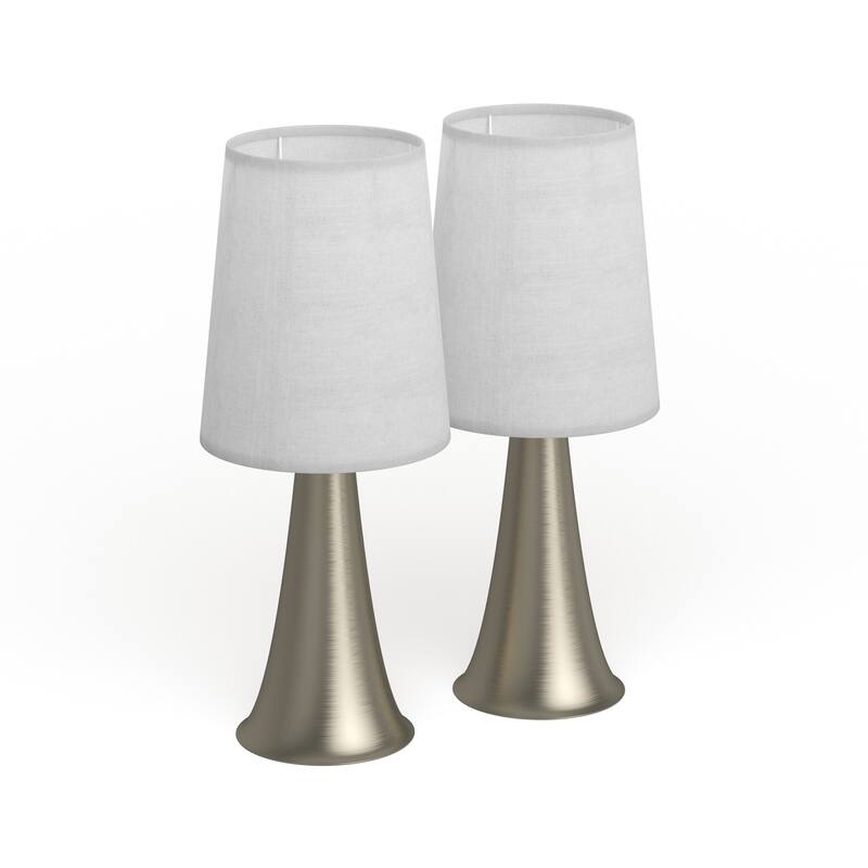 Strick & Bolton Lanteri Mini Touch Table Lamp Set with Fabric Shades (Set of 2)