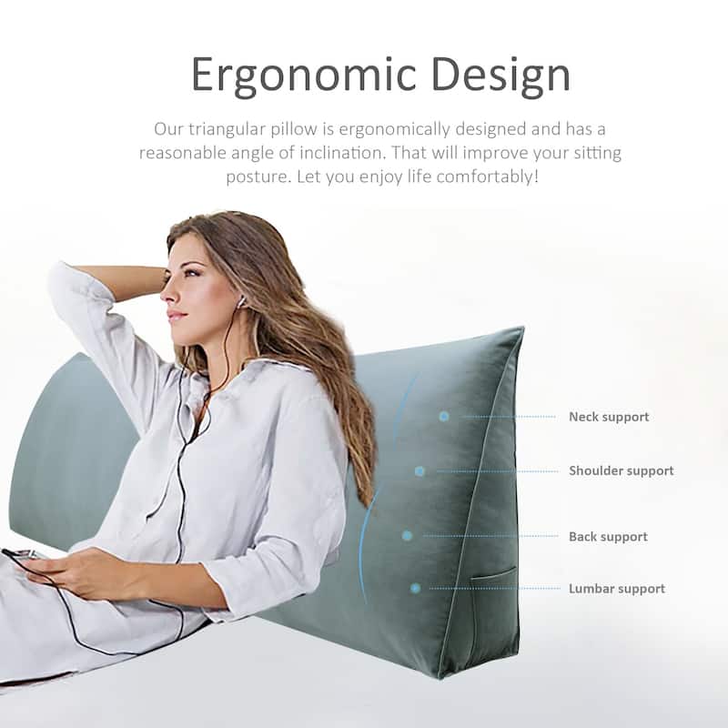 WOWMAX Bed Rest Wedge Reading Pillow Large Headboard Back Cushion