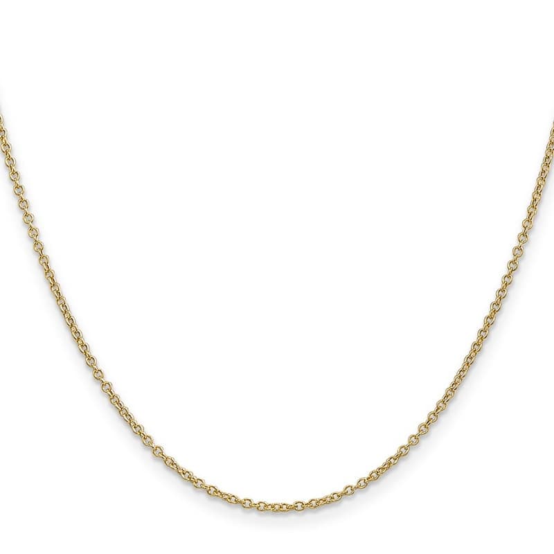Curata 14k Yellow Gold Solid Polished 1.3mm Cable Chain Necklace Options: 16 18 20 22 24 30