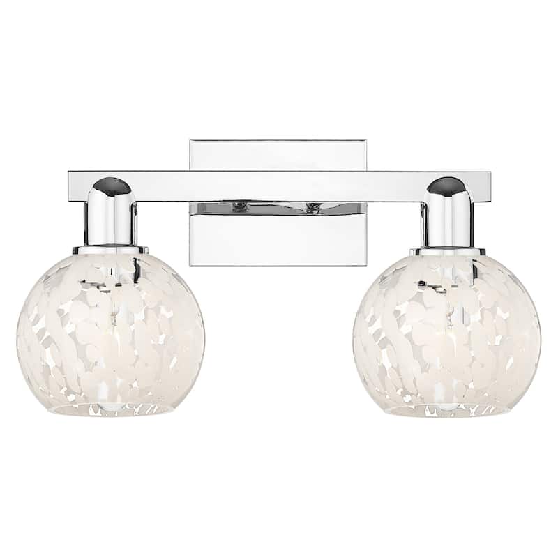 Innovations Lighting 716-2W-10-17 White Mouchette Vanity White - Polished Chrome / White Mouchette