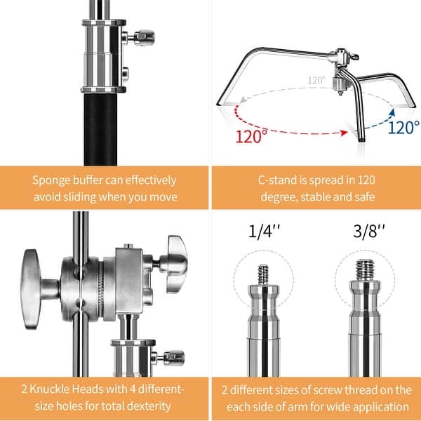 Kshioe 40 Photo Studio Adjustable Lighting Umbrella Stands With Holding Arm Overstock 31144247