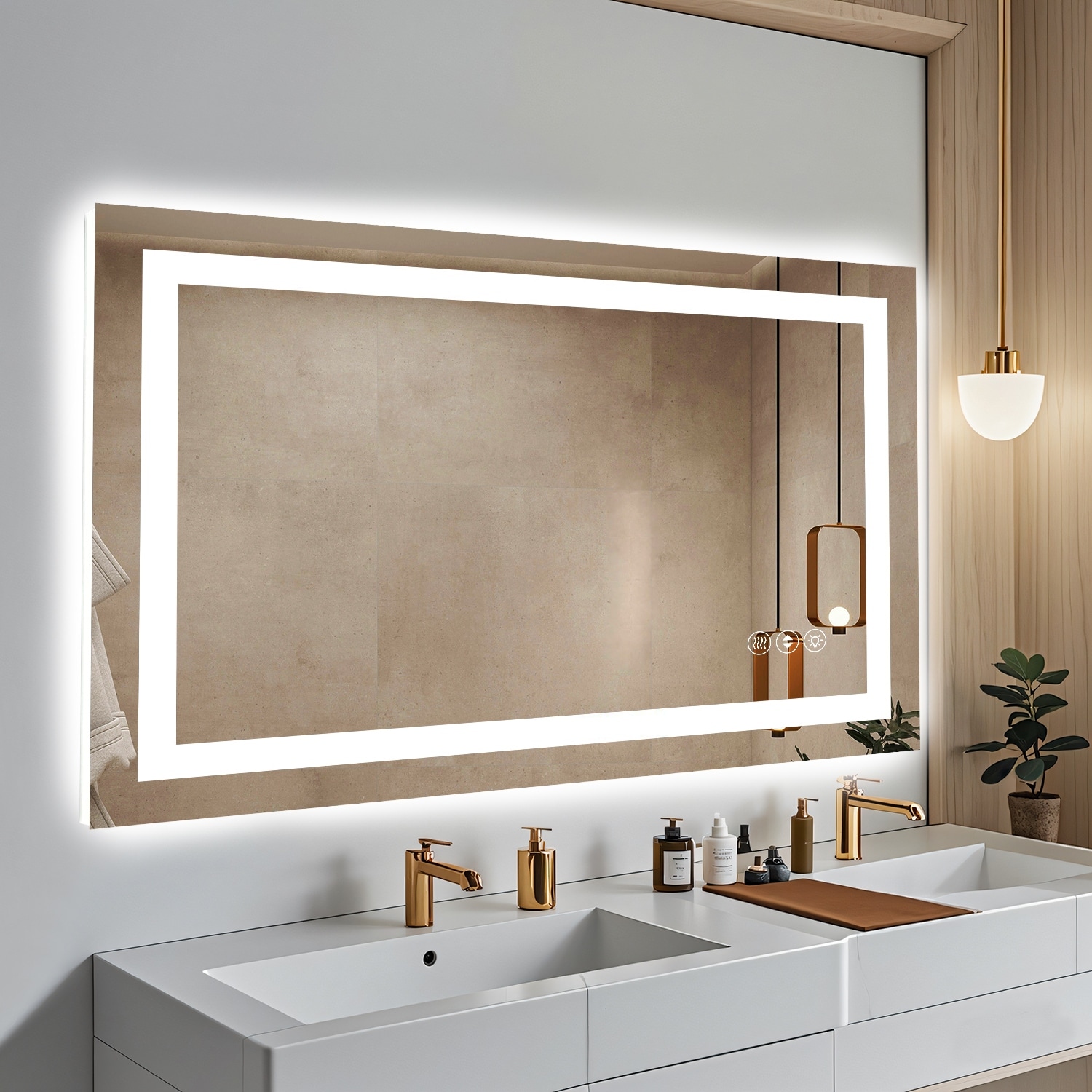 40x24 Inch Frameless LED Bathroom Mirror,Smart Mirror