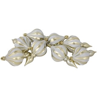 8-Count Champagne Shatterproof Finial Christmas Ornaments, 4.75"
