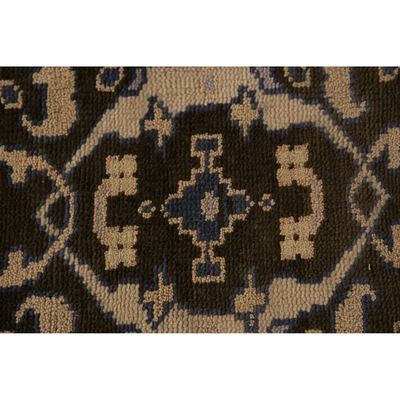 Brown Oushak Indian Runner Rug Handmade Wool Carpet - 2'7"x 9'8"