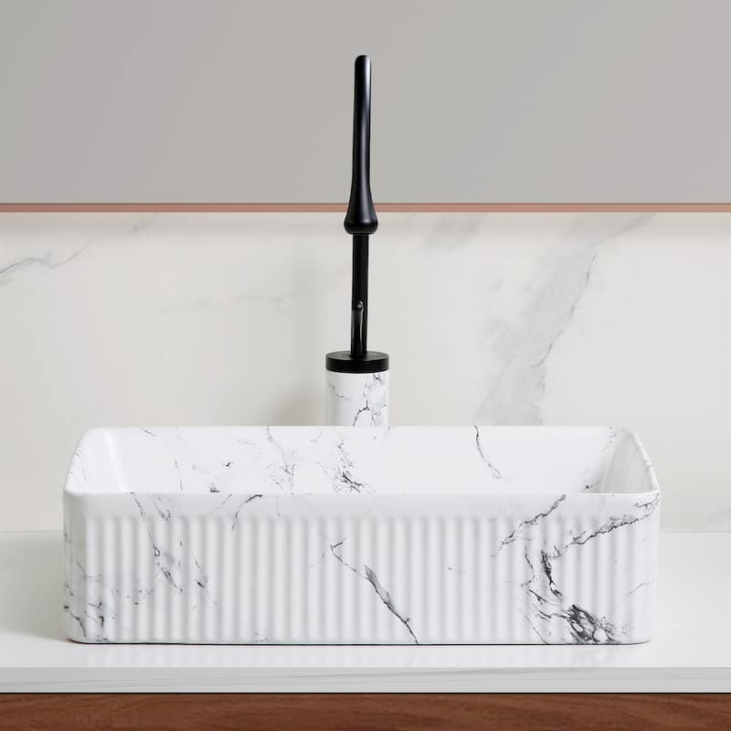 Modern Ceramic Art Basin Sink Set with Textured Surface