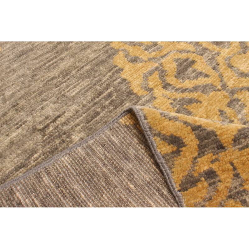 ECARPETGALLERY Hand-knotted Mystique Dark Grey Wool Rug - 6'5 x 9'1