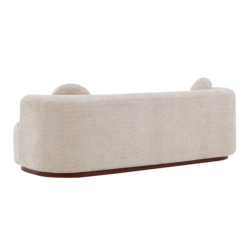 Christopher Knight Home - Polyster Upholstered 3-Seater 84.57" Compressed Sofa with Solid Rubberwood Base