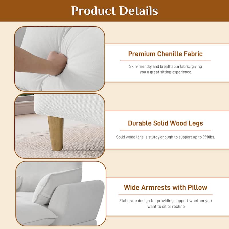 Modern U-Shaped Sectional Sofa Couch with Ottoman Chaise for Living Room