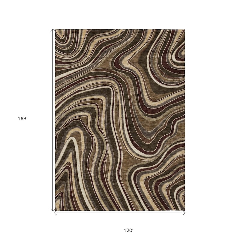 HomeRoots Abstract Transitional Rectangle Outdoor Rug