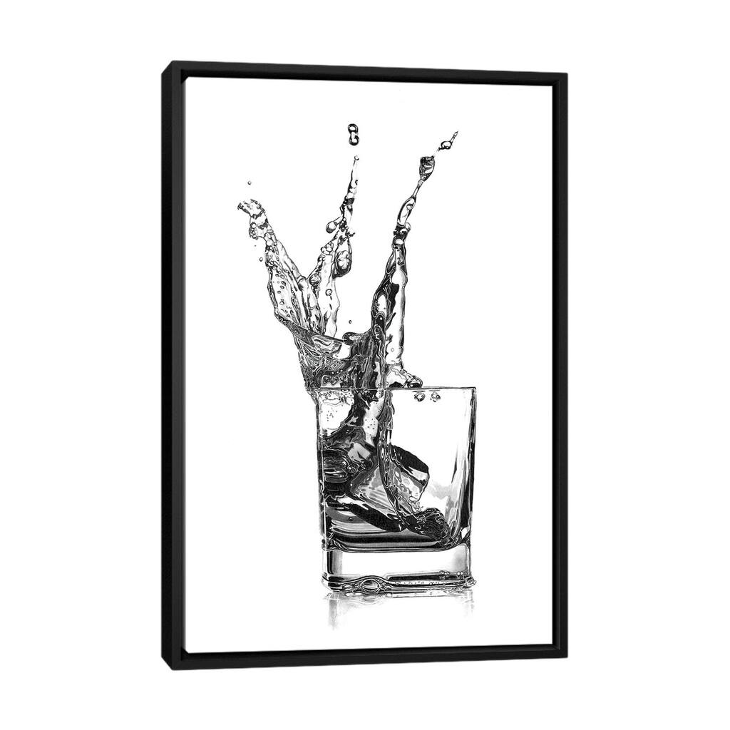 iCanvas "Double Whisky Splash" by Paul Stowe Framed Canvas Print