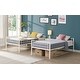 preview thumbnail 12 of 28, Elegant Twin Over Twin Bunk Bed, Metal Structure Bedframe with Safety Guardrails, 2 ladders and Space Saving Design, White