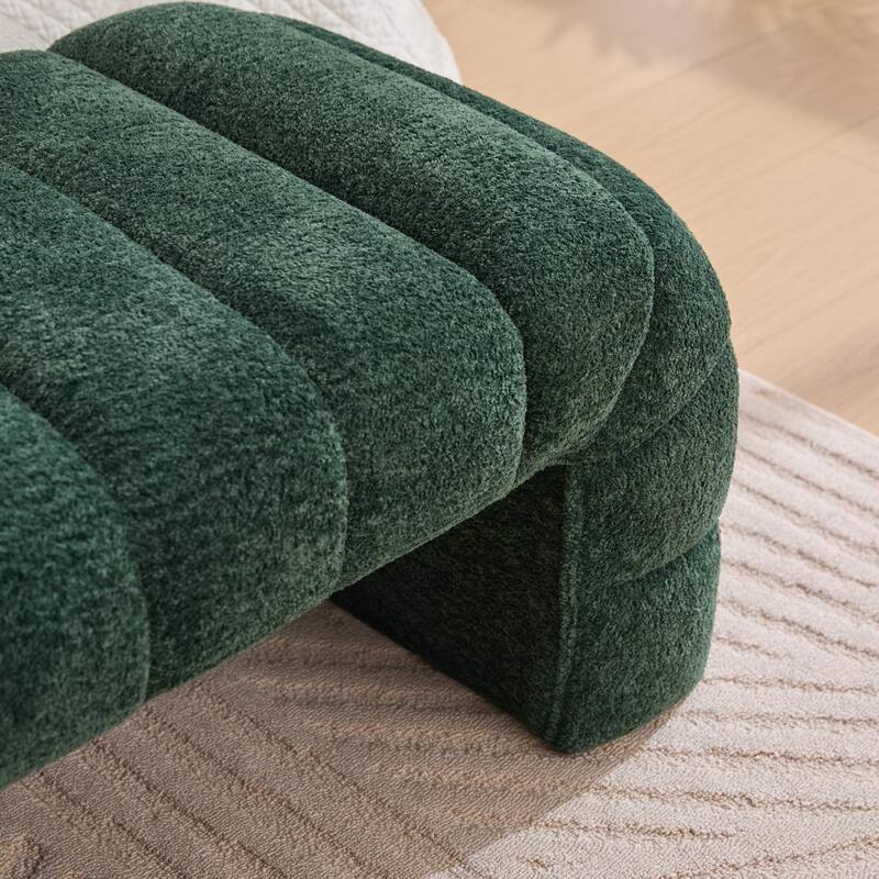 Modern Armless Bed Bench, Channel Quilted Sofa Bed Recliner