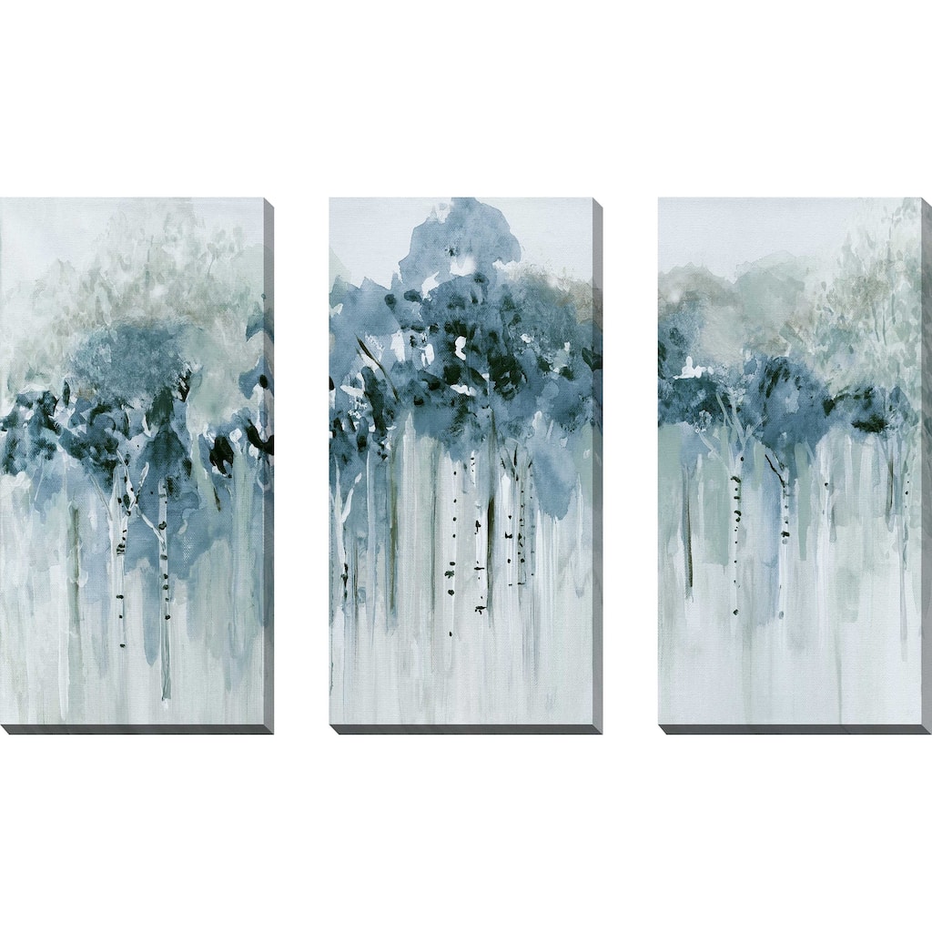 "Blue Birch Morning" by Susan Jill 3 Piece Set on Canvas