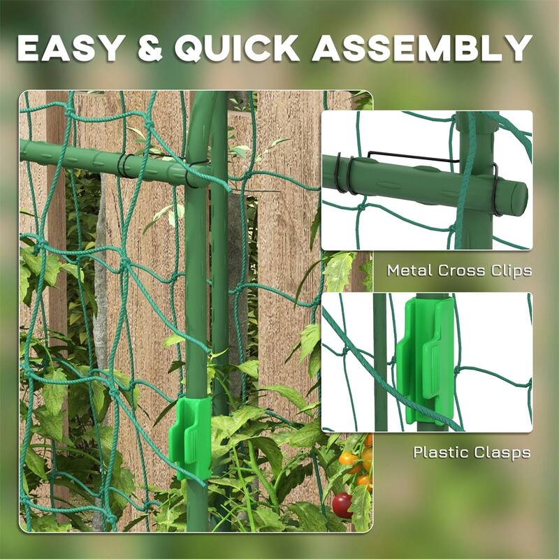Green Steel Arch Trellis for Climbing Plants with Adjustable Design - 17" W x 71.75" D x 72" H
