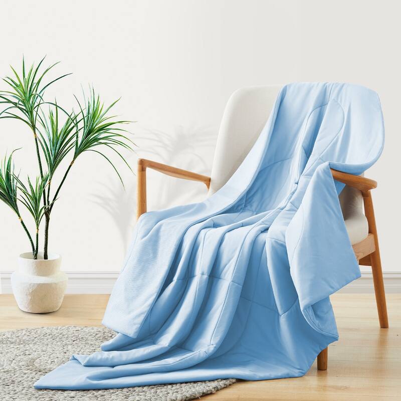 Lightweight Breathable Cooling Waffle Reversible Summer Blanket, Dual-side Cool Touch Comforter