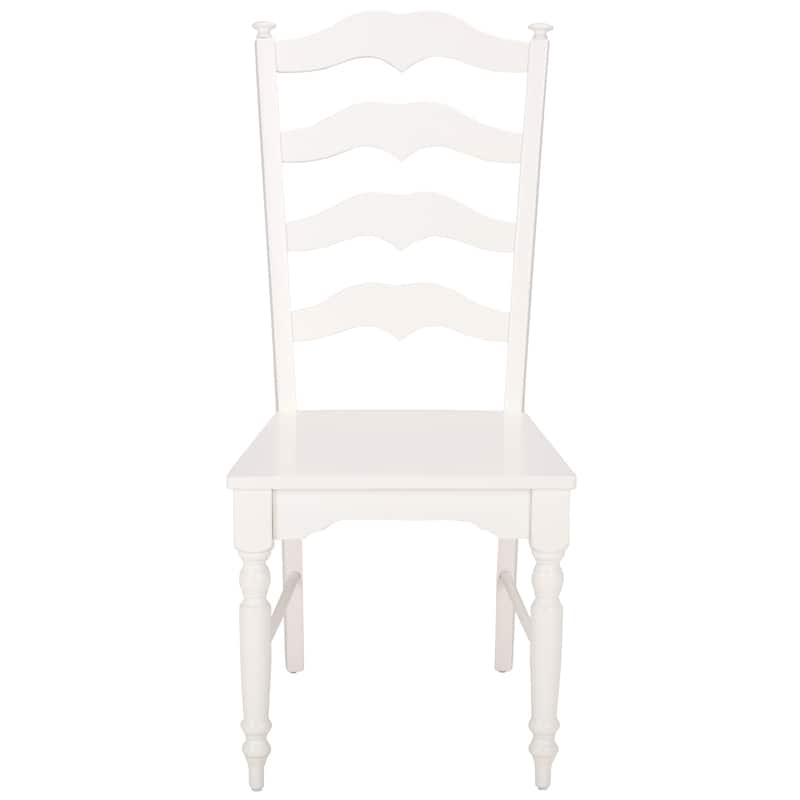 SAFAVIEH HOME Rasia Ladder Back Side Chair - 19"W x 22"D x 41"H - White